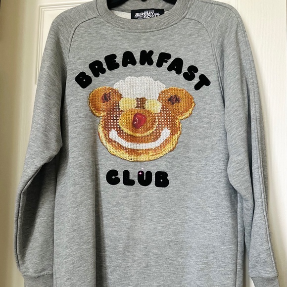 Jeremy Scott Breakfast Club Raglan Sweater Dress In Grey (Medium) - Picture 3 of 5